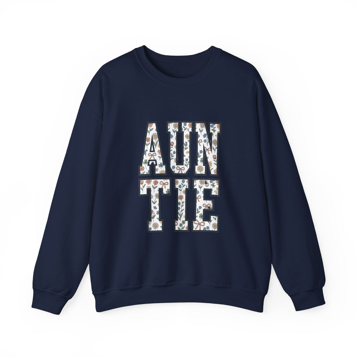 AUNTIE Floral Block Sweatshirt | Auntie Crewneck, Family Role Apparel