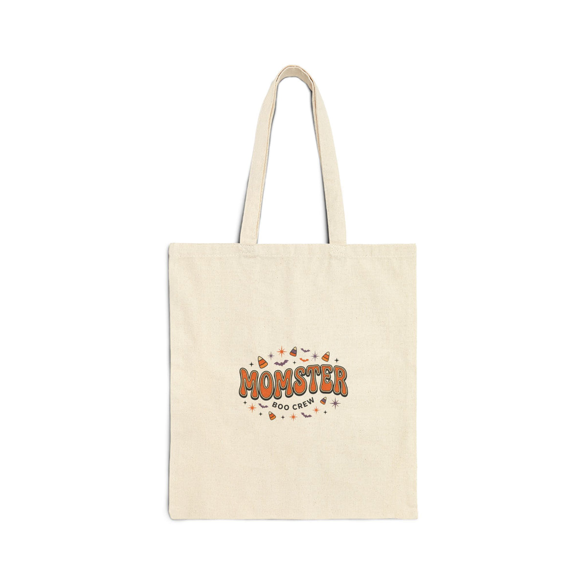 Momster Halloween Tote | Cotton Canvas, spooky lettering, bats