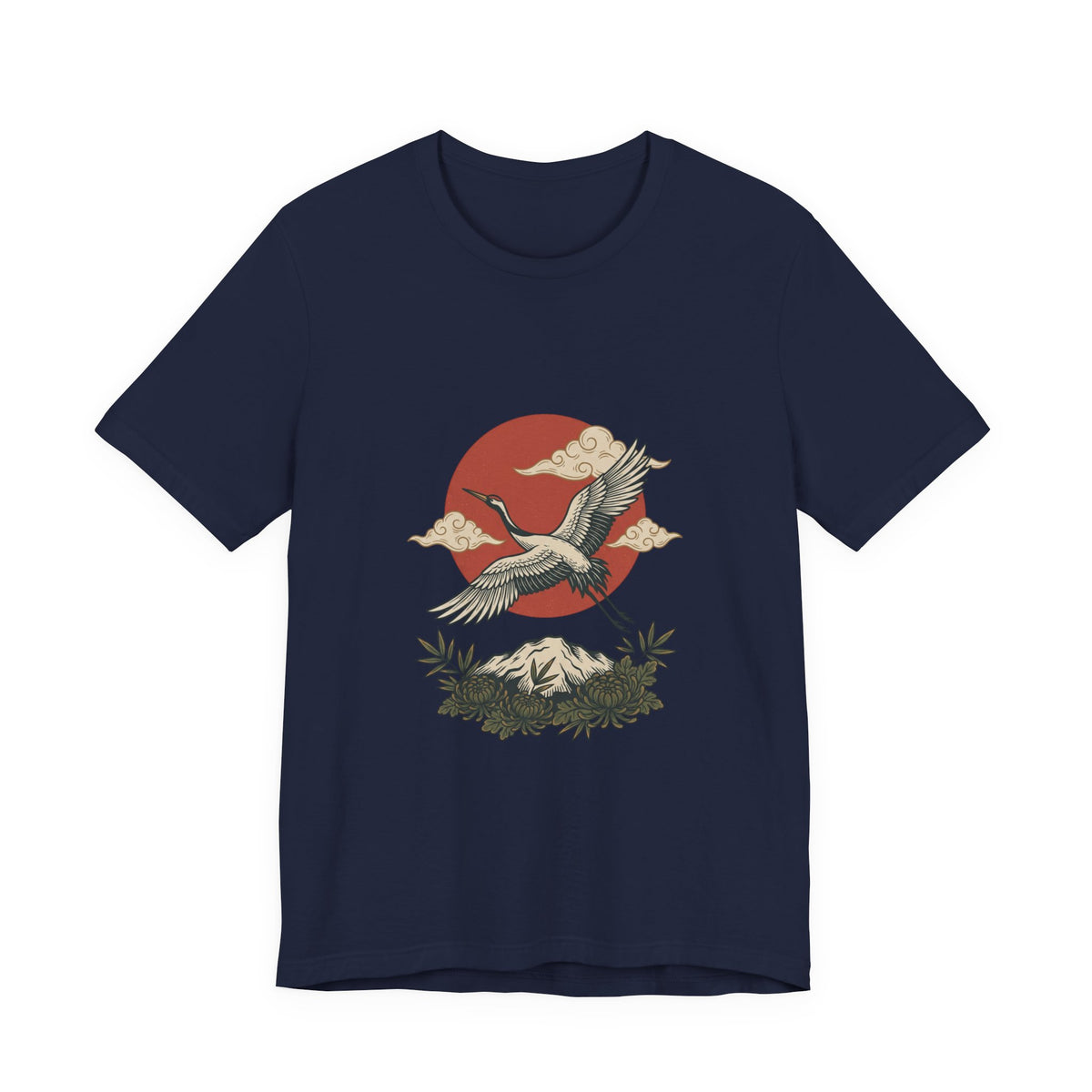Crane Sunrise Traditional Tattoo Tee | Vintage Flash, Limited Palette