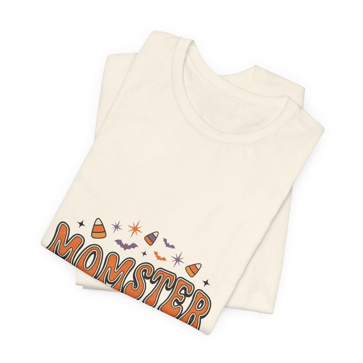 Momster Boo Crew T‑Shirt | Halloween Mom tee, bats & spooky lettering