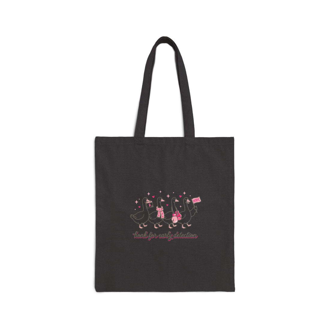Breast Cancer Awareness Ribbon Ducks Tote | Pink Ribbon Support Canvas Tote