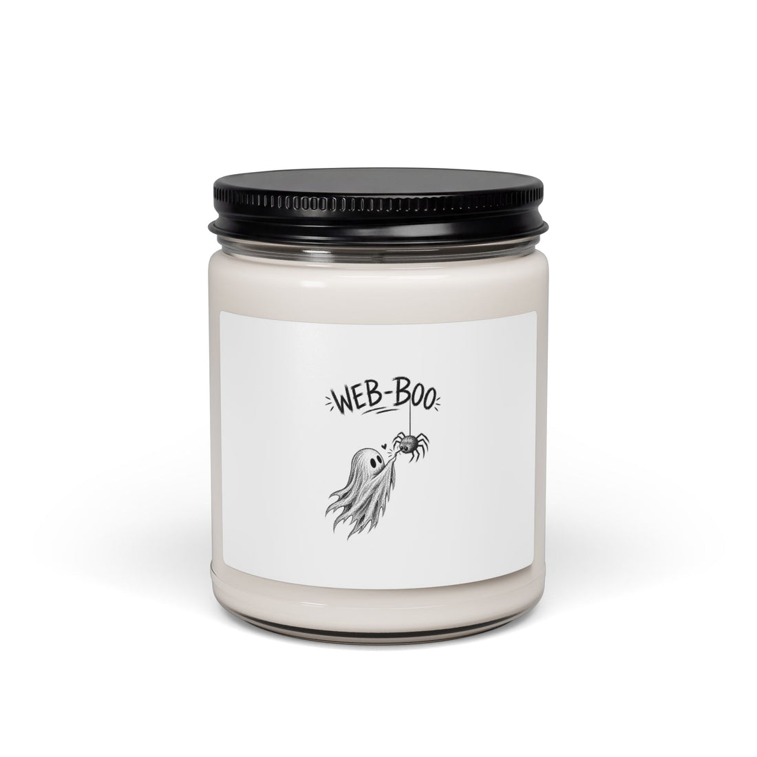 Web-Boo Ghost Candle — 9 oz Scented Soy Candle (Halloween, Cute Spooky Decor)