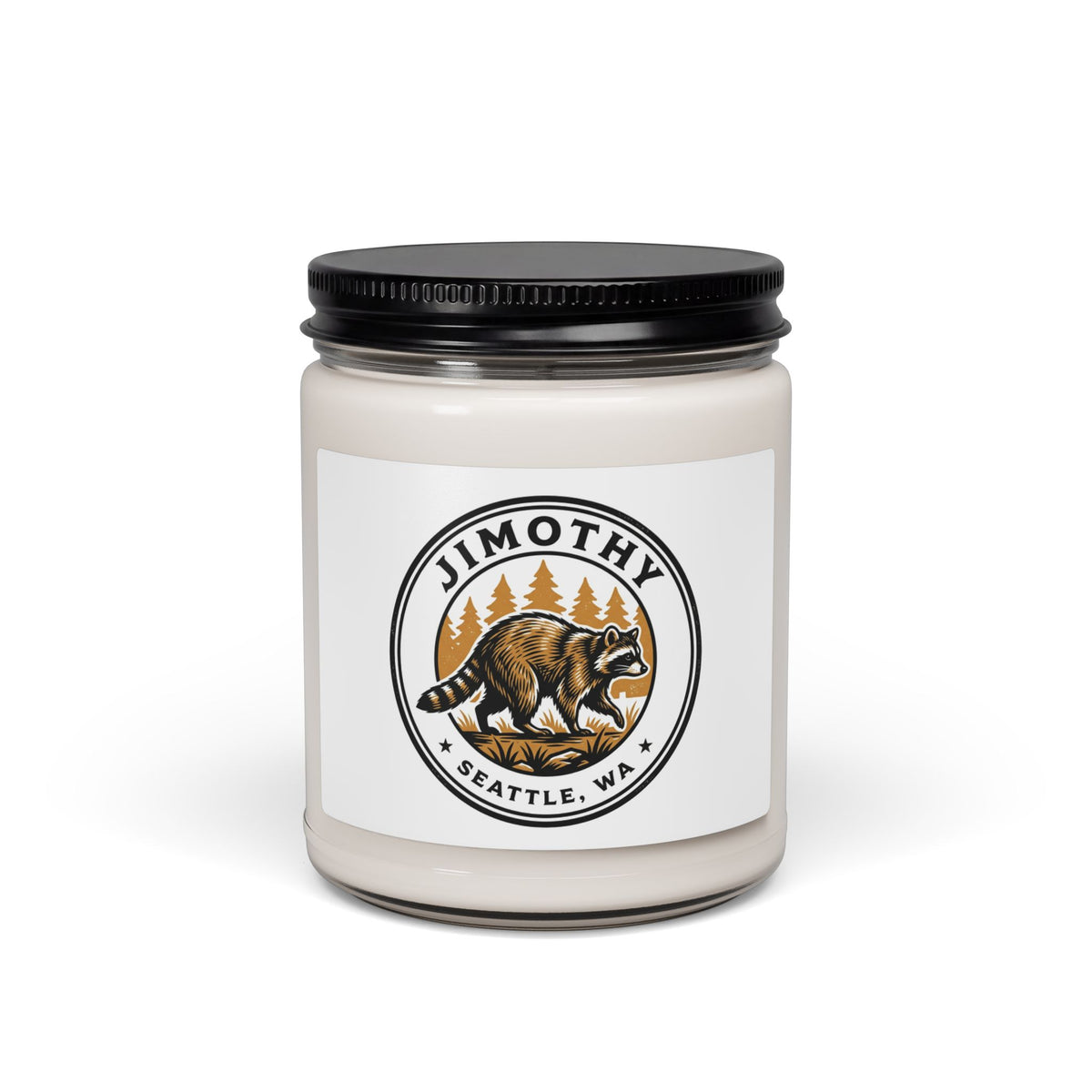 Seattle Raccoon Logo Candle, Soy Jar Candle | Wholesome Meme Wildlife