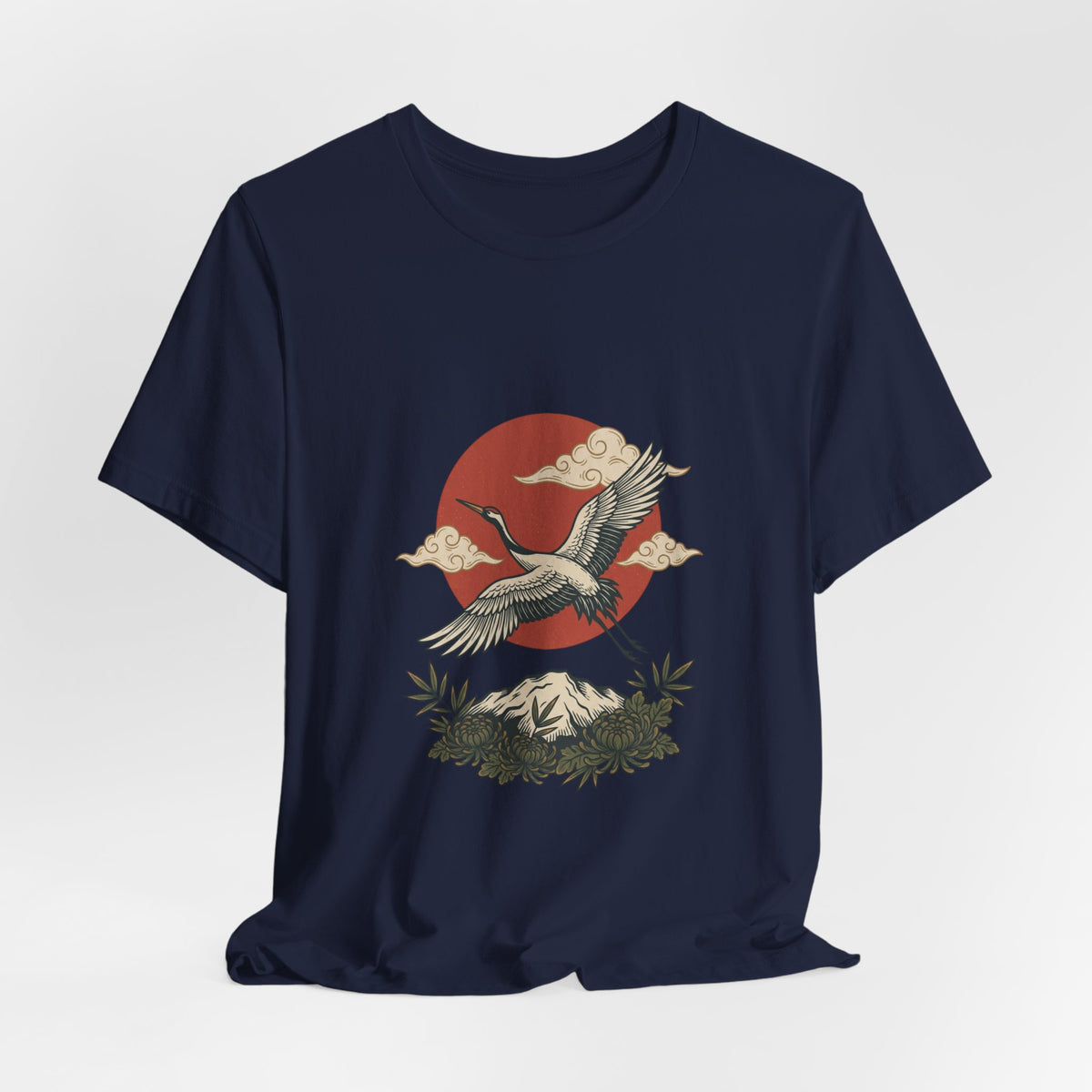 Crane Sunrise Traditional Tattoo Tee | Vintage Flash, Limited Palette