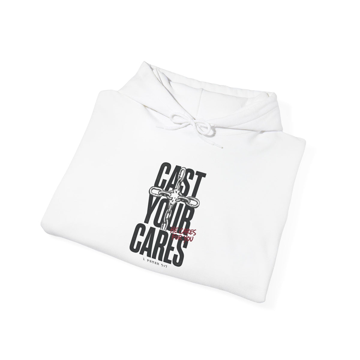 Cast Your Cares Hoodie | Christian Streetwear, Scripture Typography