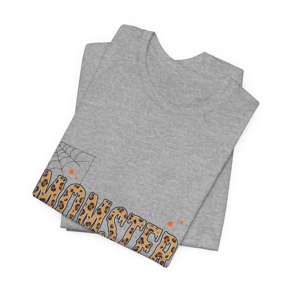 Momster Leopard Lettering T-Shirt | Halloween Mom tee, Spiderweb Bat Graphic