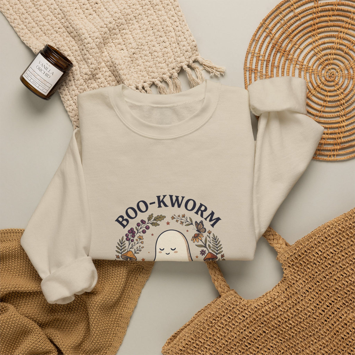 Boo-Kworm Botanica Sweatshirt | Spooky Reader, Cozy Halloween Bookish