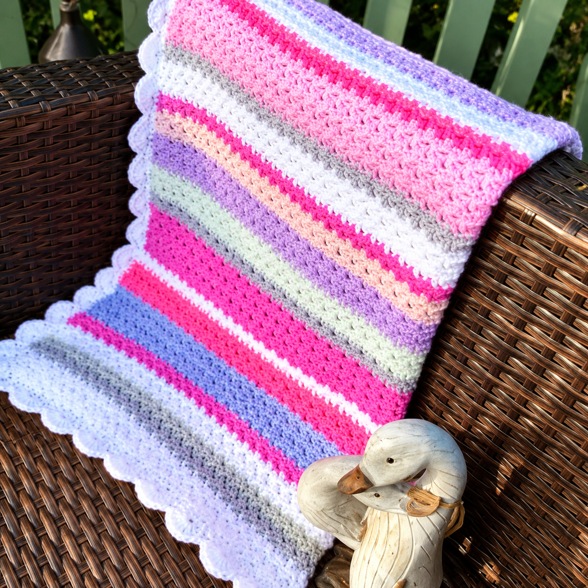 Pastel Crochet Baby Blanket Pattern PDF | Colorful Rainbow Baby Blanket | Crochet Pattern