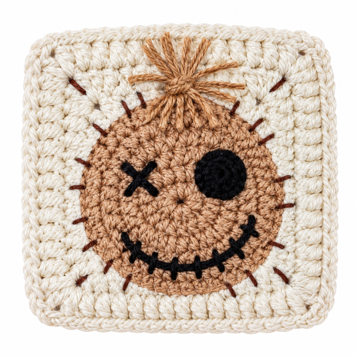 Halloween Pumpkin Granny Square Crochet Pattern | Spooky Crochet Square | Fall DIY
