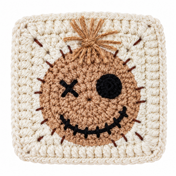 Halloween Pumpkin Granny Square Crochet Pattern | Spooky Crochet Square | Fall DIY